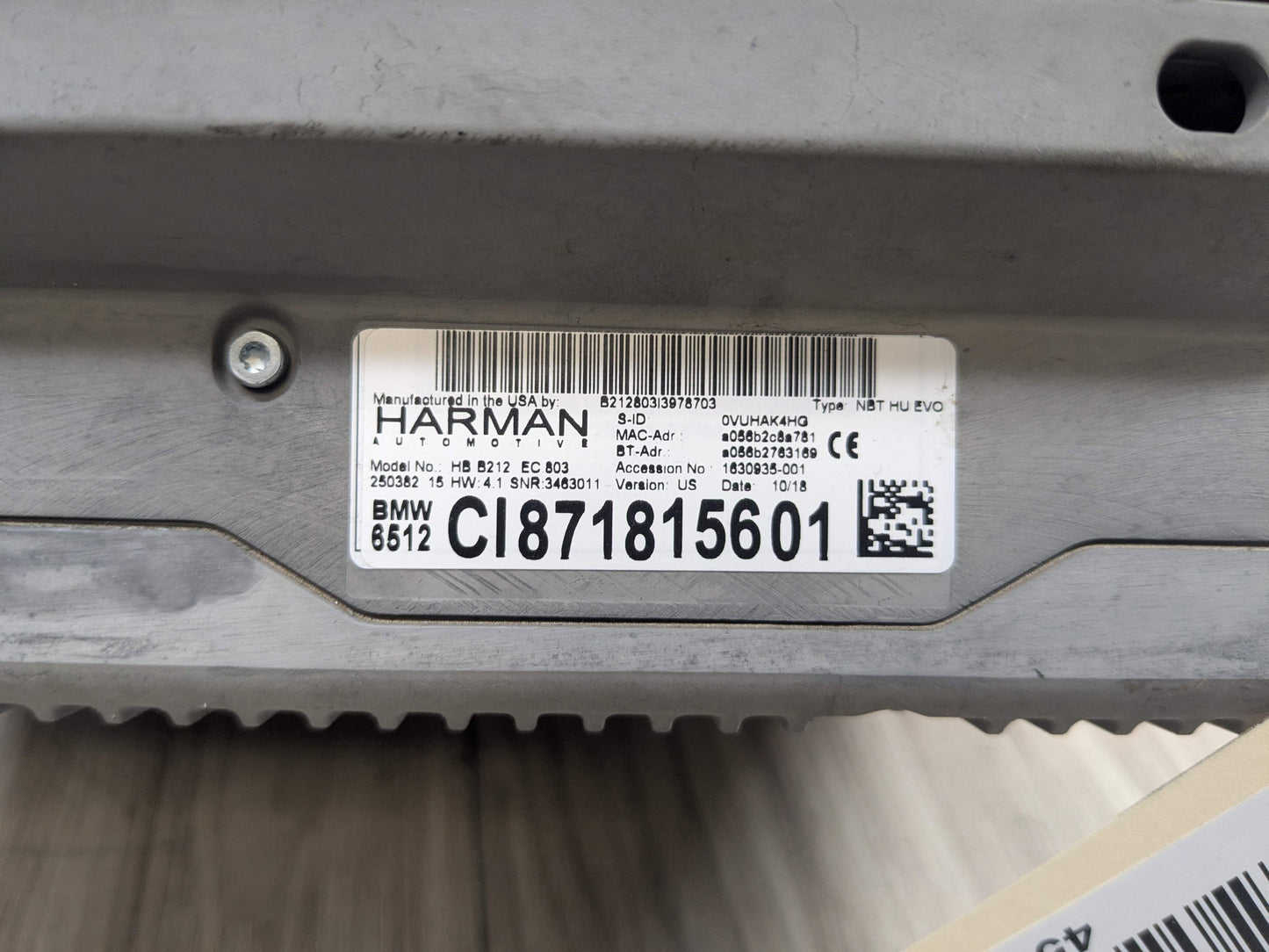 OEM BMW F90 G01 G12 G30 X3 M5 Navigation NBT EVO HU Radio Audio CD Head Unit 4.1