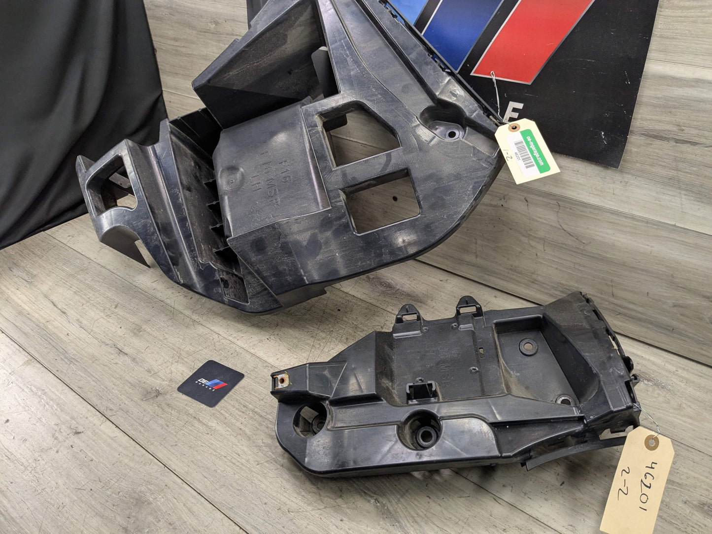 15-19 OEM BMW F16 X6 Rear Left Driver Bumper Supports Brackets Mounts Guide PAIR