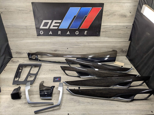 *15-19 OEM BMW F16 F86 X6 X6M Center Dash Door Oak Wood Trim Panel SET