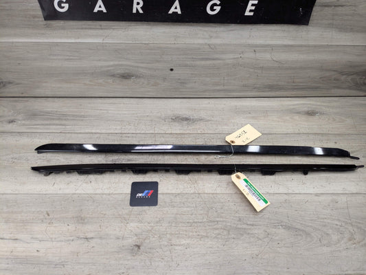 OEM BMW F16 F86 X6 X6M Front Left Right Windshield Side Drip Molding PAIR Black