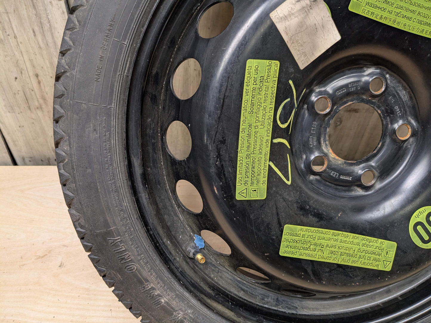 08-17 OEM AUDI A4 S4 A5 S5 19x4 ET29 Emergency Spare Tire Wheel