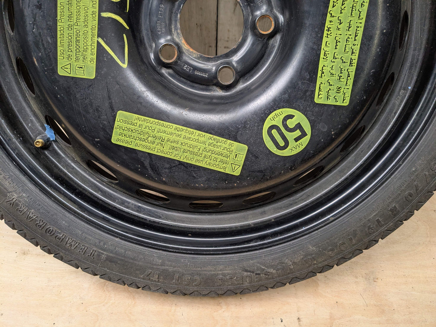 08-17 OEM AUDI A4 S4 A5 S5 19x4 ET29 Emergency Spare Tire Wheel