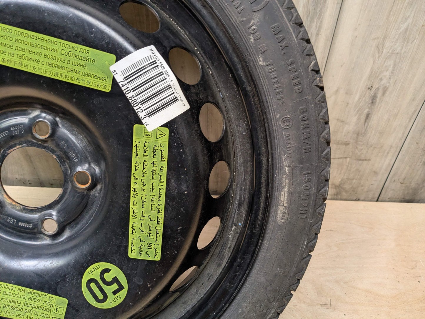 08-17 OEM AUDI A4 S4 A5 S5 19x4 ET29 Emergency Spare Tire Wheel