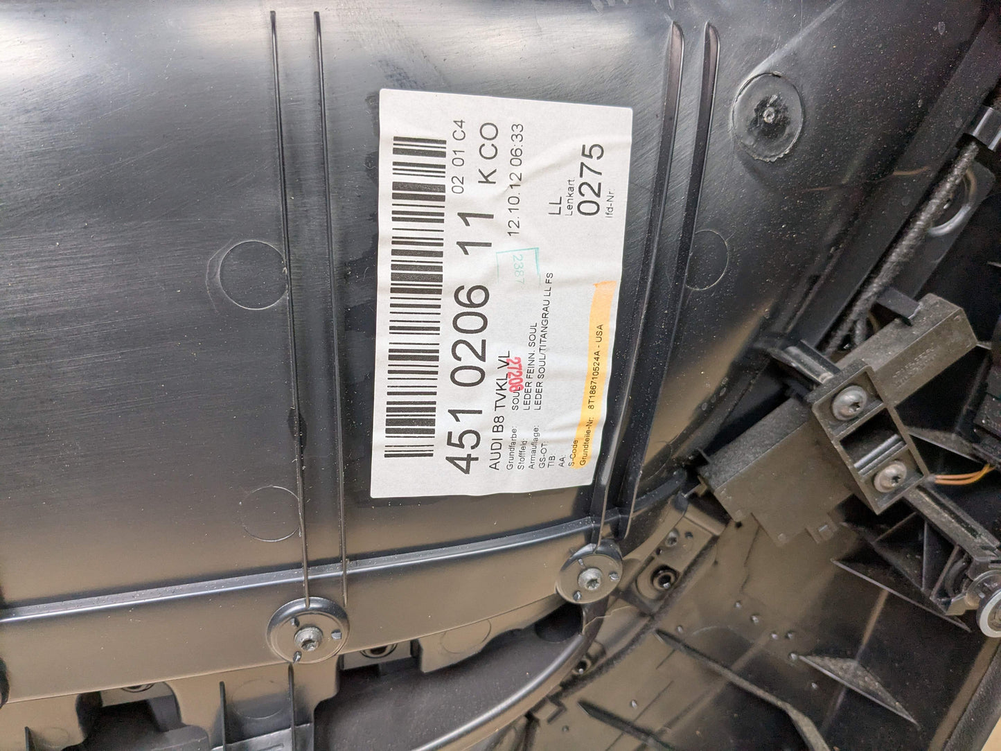 19-21 OEM AUDI S5 RS5 Front Left Driver Side Interior Door Panel Cover Black