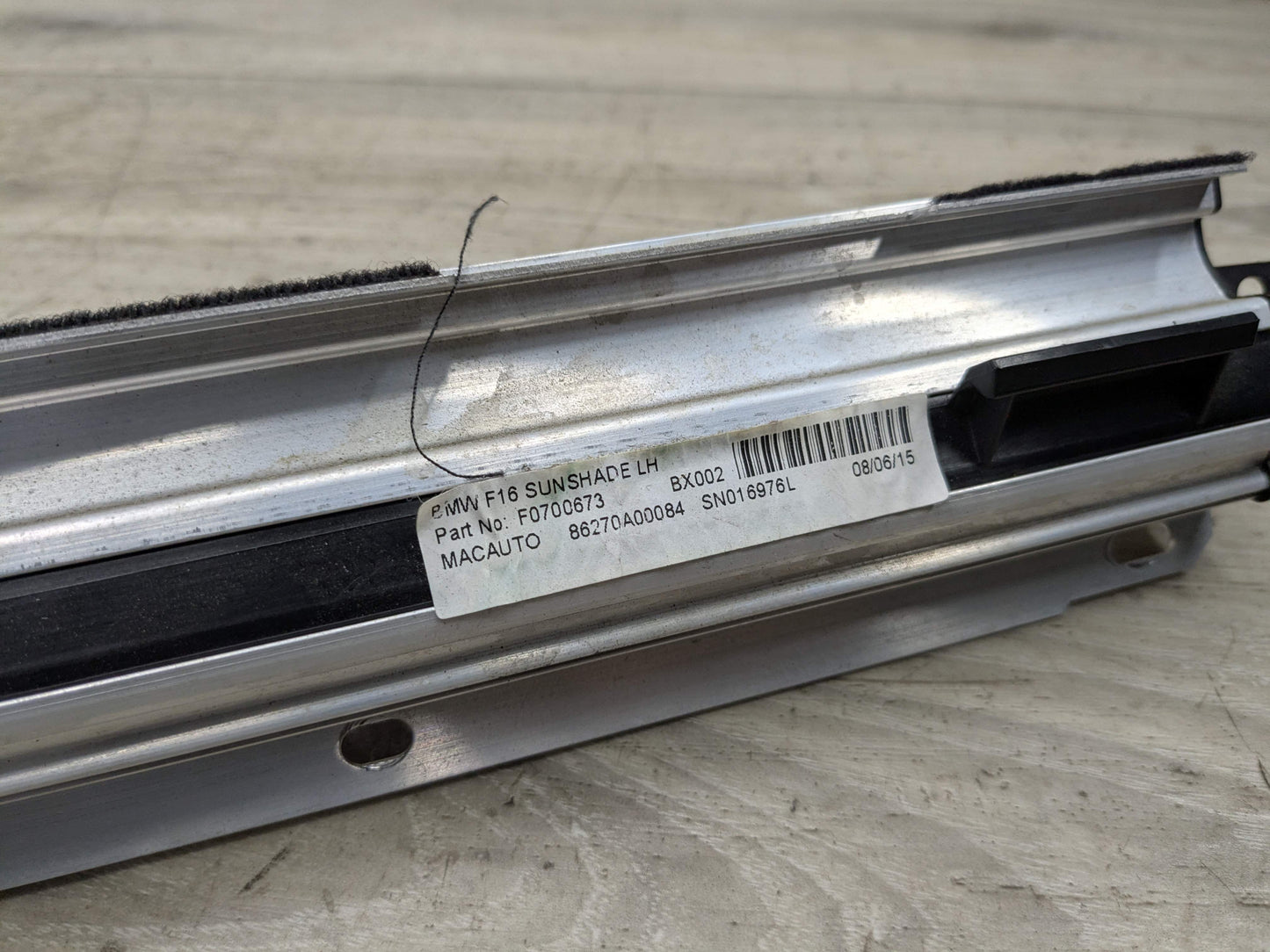 15-19 OEM BMW F16 F86 X6 REAR Left Driver Side Door Window Roller Sunshade Blind