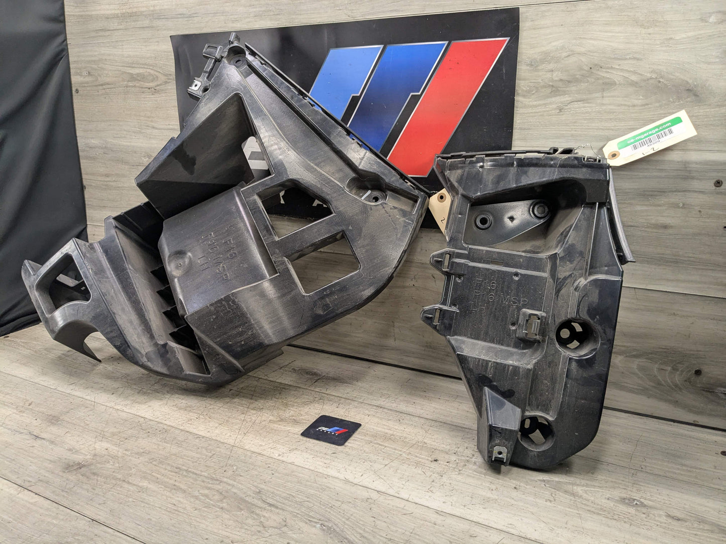 15-19 OEM BMW F16 X6 Rear Left Driver Bumper Supports Brackets Mounts Guide PAIR