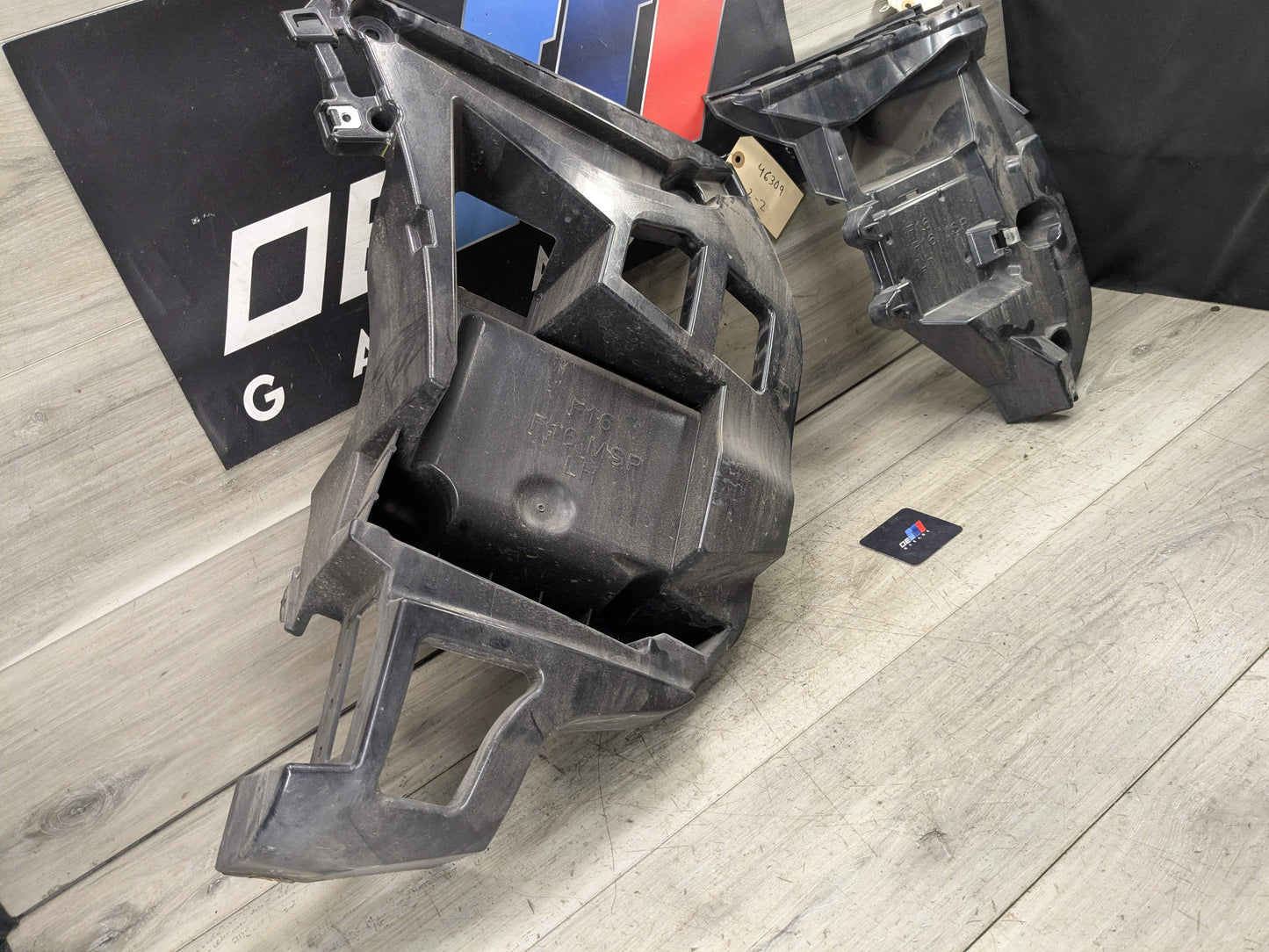 15-19 OEM BMW F16 X6 Rear Left Driver Bumper Supports Brackets Mounts Guide PAIR