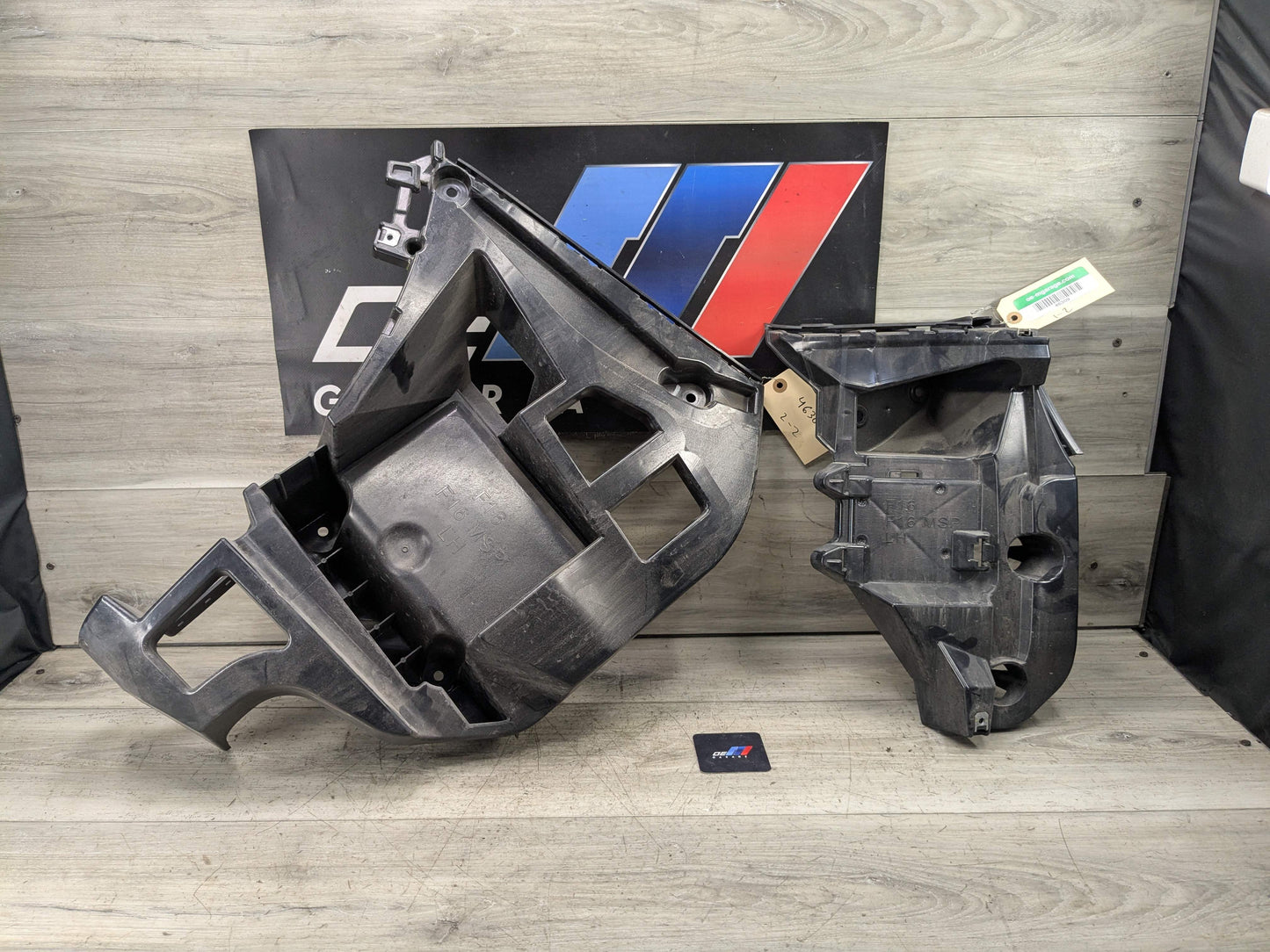 15-19 OEM BMW F16 X6 Rear Left Driver Bumper Supports Brackets Mounts Guide PAIR