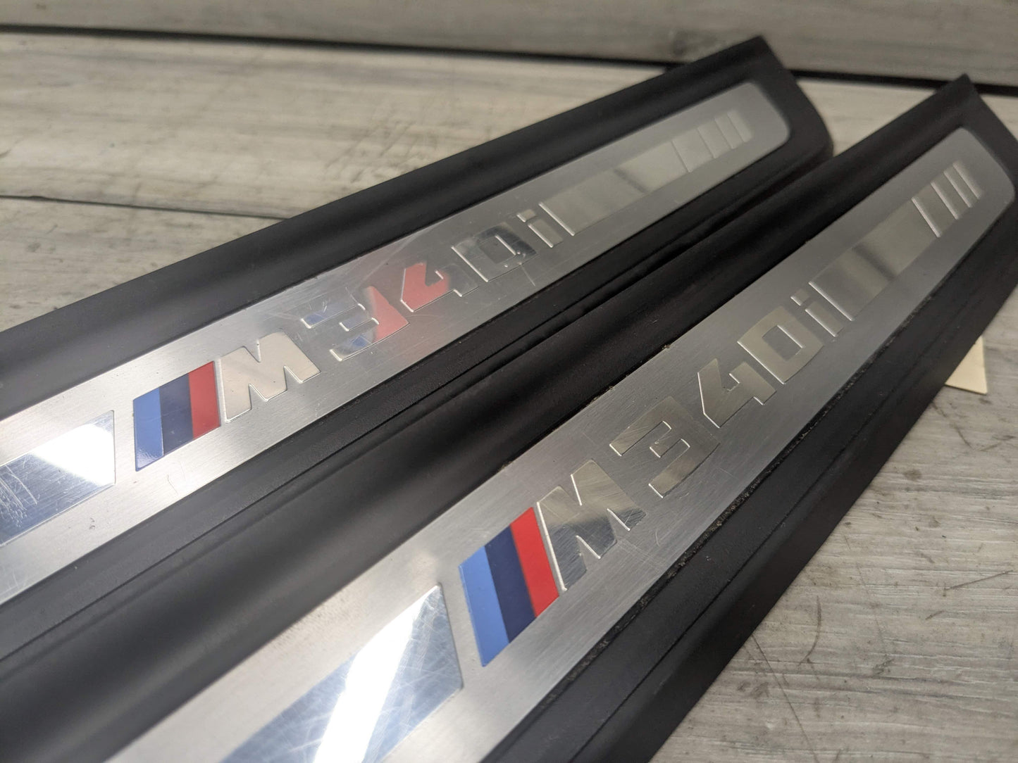 19-21 OEM BMW G20 G21 M340i Front Left Right Door Sill Plate Molding Trim PAIR