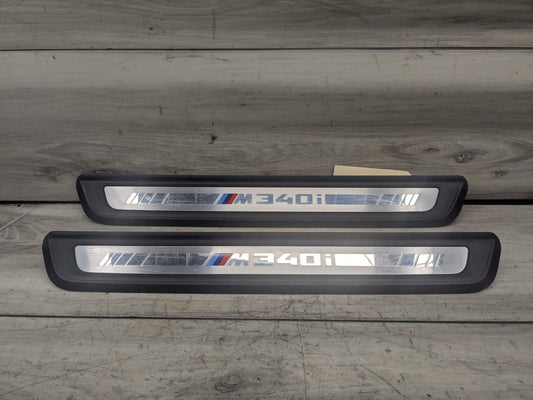 19-21 OEM BMW G20 G21 M340i Front Left Right Door Sill Plate Molding Trim PAIR