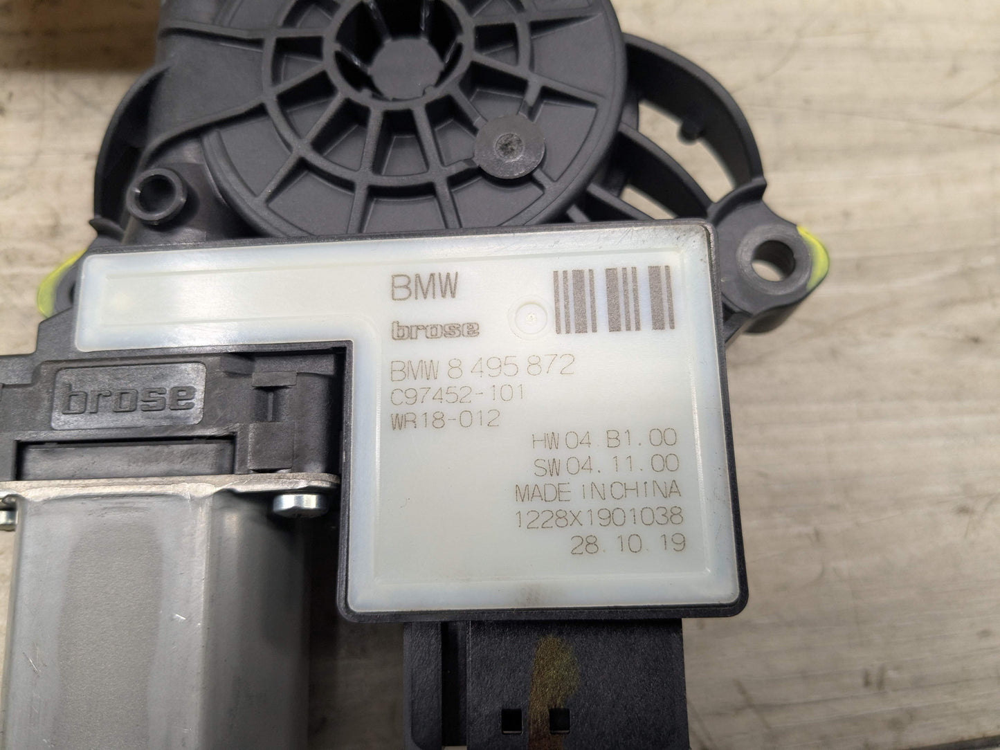 OEM BMW G20 G80 330 M340 REAR Right Passenger Side Door Window Regulator Motor