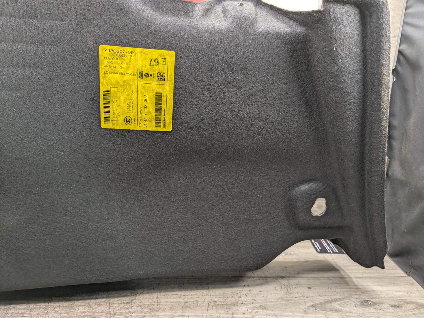 OEM BMW G20 G80 330 M340 Rear Right Passenger Quarter Trunk Interior Panel Trim