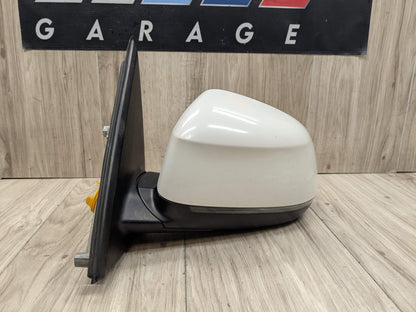 14-18 OEM BMW F15 X5 Left Driver Side Mirror Assembly Auto Dip Heated White