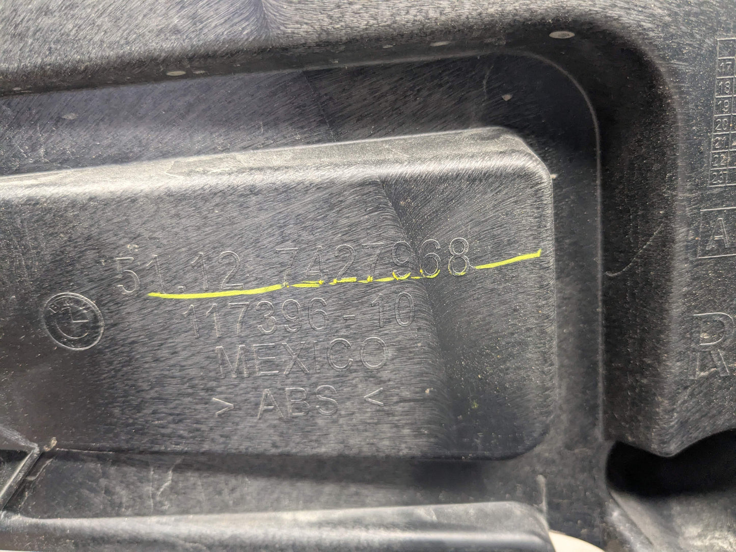 19-21 OEM BMW G20 330 Rear Bumper Passenger Guide Support Carrier Panel