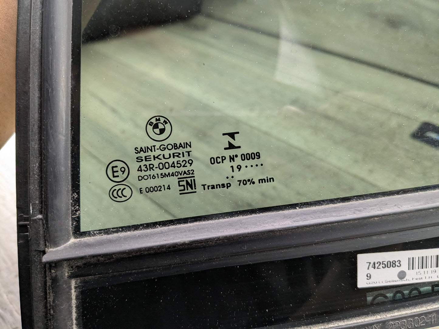 19-25 OEM BMW G20 G80 330 M340 M3 Rear Left Driver Side Quarter Window Glass