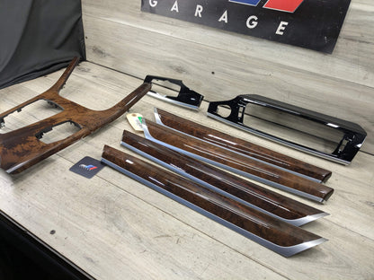 *OEM BMW F25 F26 X3 X4 Door Dashboard Center Console Shifter Panel Trim Wood SET