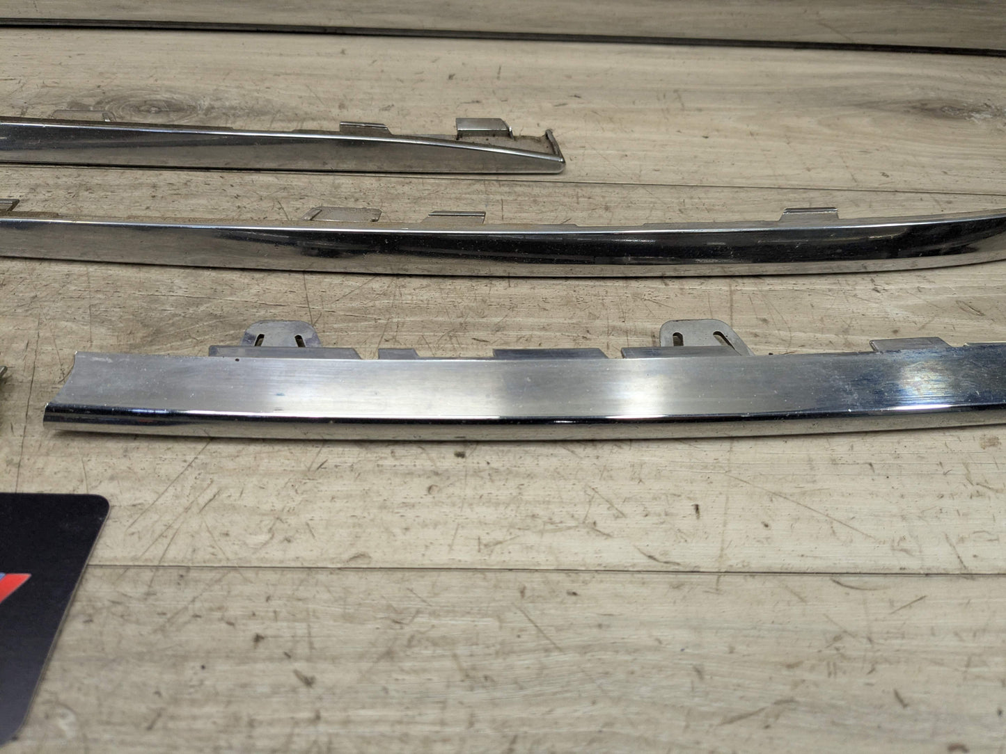 13-15 OEM BMW F01 F02 Front Bumper Lower Left Right Chrome Molding Trims SET (4)