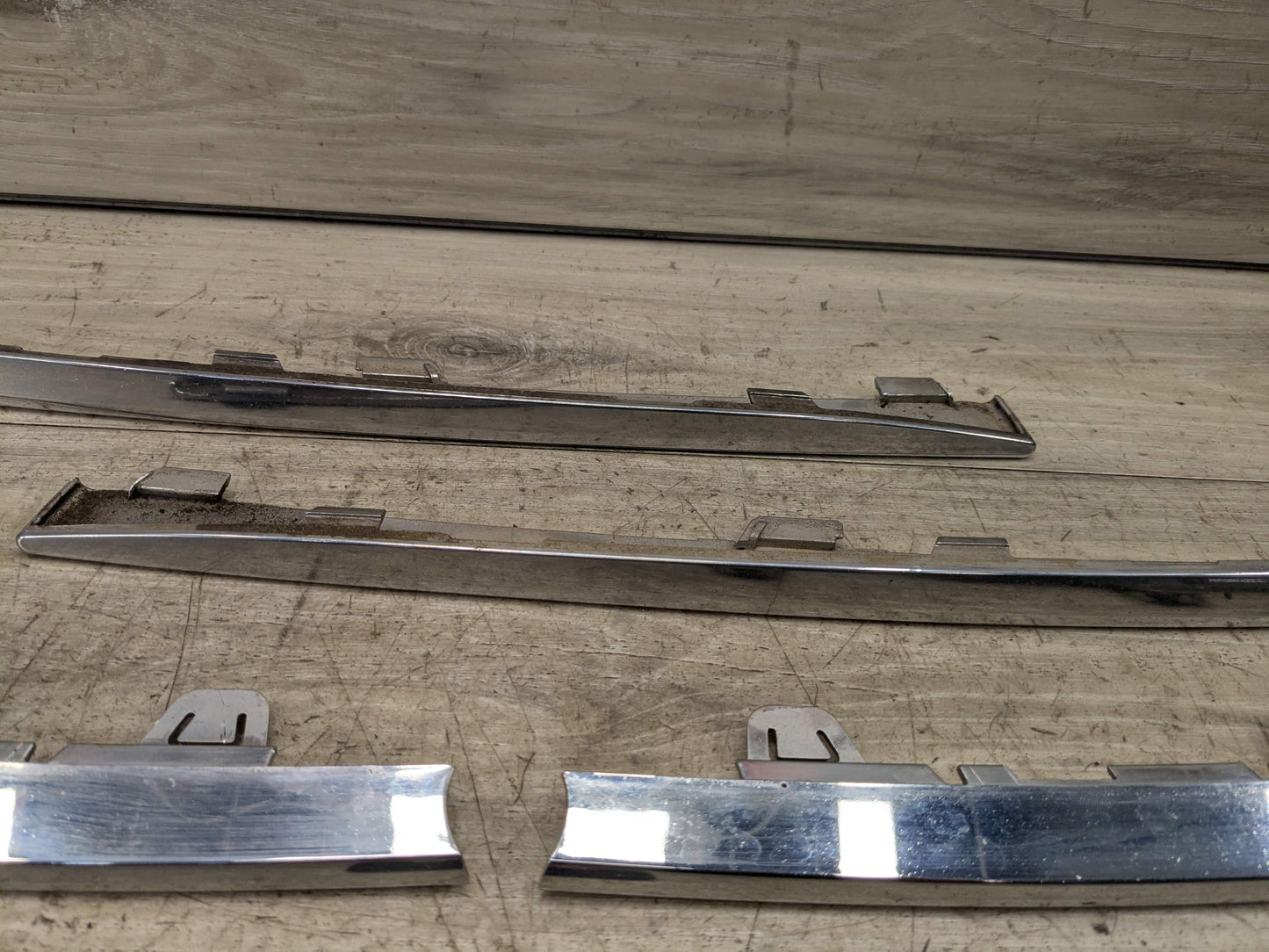 13-15 OEM BMW F01 F02 Front Bumper Lower Left Right Chrome Molding Trims SET (4)