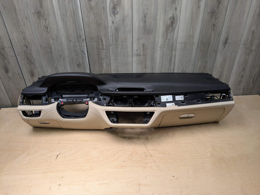 16-22 OEM BMW G11 G12 740 750 Dashboard Trim Panel w/ Glovebox HUD Black/Beige