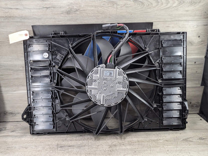 14-16 BEHR Porsche Panamera Turbo Electric Radiator Cooling Fan Shroud w/ Motor
