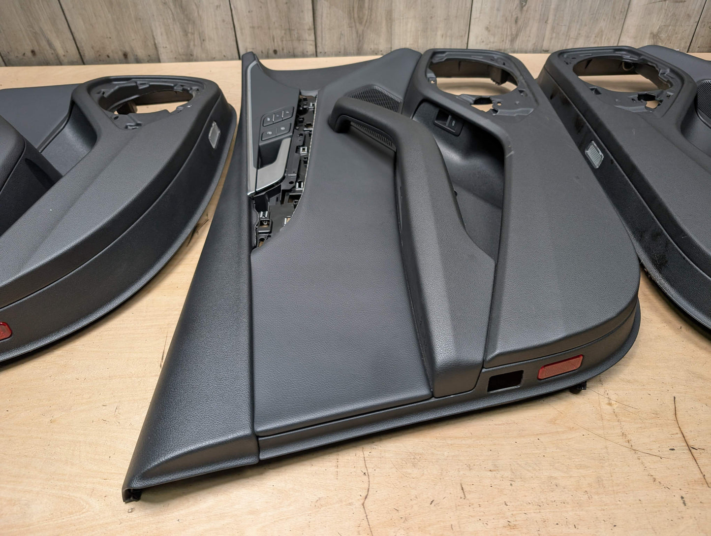 *17-19 OEM AUDI B9 A4 Front Rear Interior Door Panels Black SET Ambient Lighting