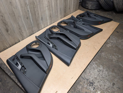 *17-19 OEM AUDI B9 A4 Front Rear Interior Door Panels Black SET Ambient Lighting