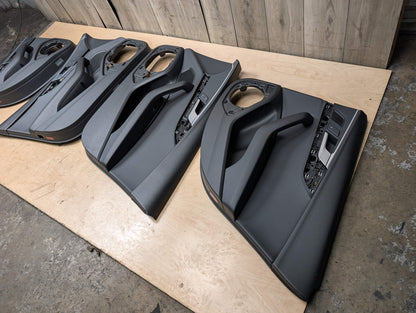 *17-19 OEM AUDI B9 A4 Front Rear Interior Door Panels Black SET Ambient Lighting