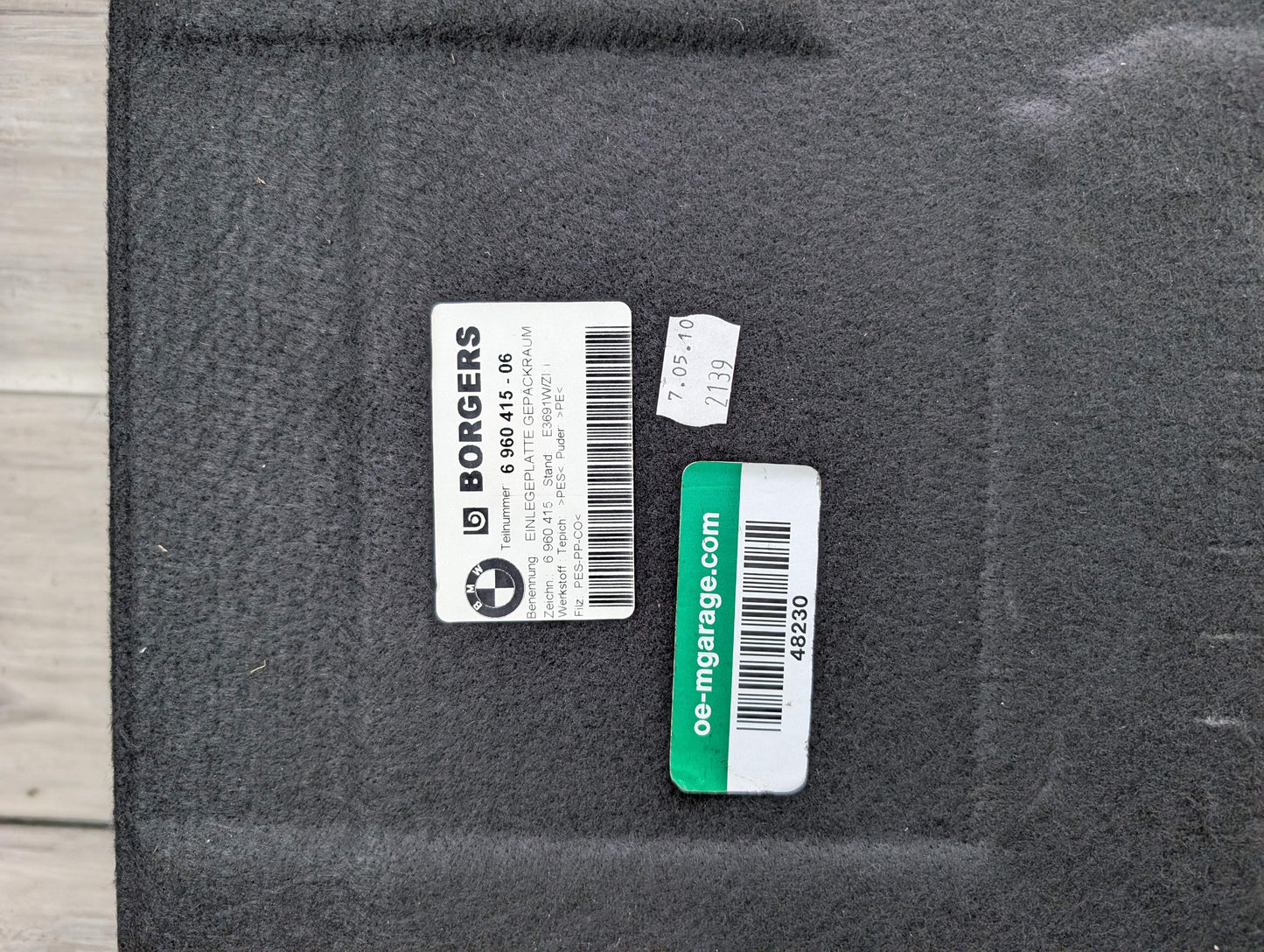 08-13 OEM BMW E88 128 135 CONVERTIBLE Rear Trunk Floor Mat Carpet Cargo Cover