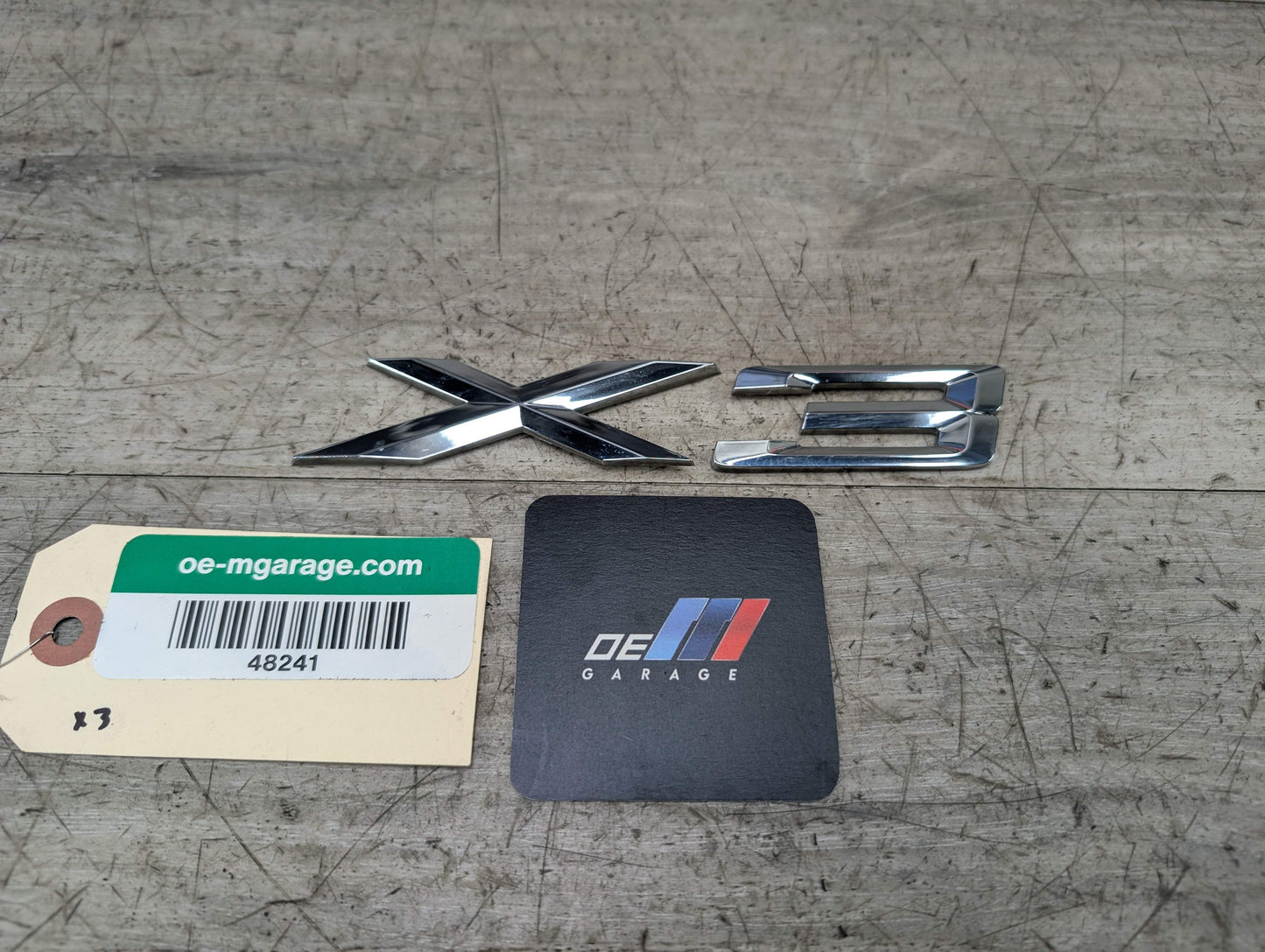 11-17 OEM BMW F25 X3 Rear Trunk Lid X3 Badge Emblem