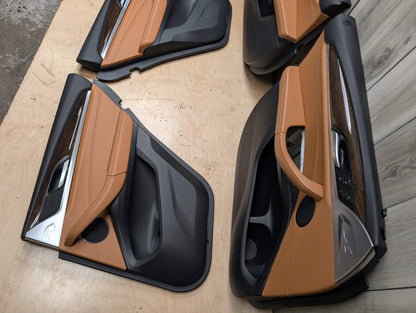 OEM BMW G01 G02 X3 X4 Front Rear Interior Trim Door Panels SET Leather BROWN