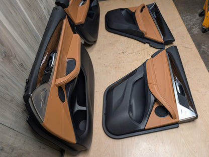 OEM BMW G01 G02 X3 X4 Front Rear Interior Trim Door Panels SET Leather BROWN