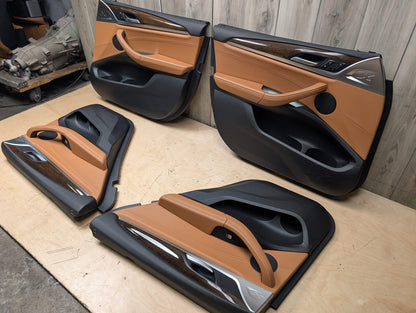 OEM BMW G01 G02 X3 X4 Front Rear Interior Trim Door Panels SET Leather BROWN