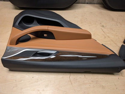 OEM BMW G01 G02 X3 X4 Front Rear Interior Trim Door Panels SET Leather BROWN