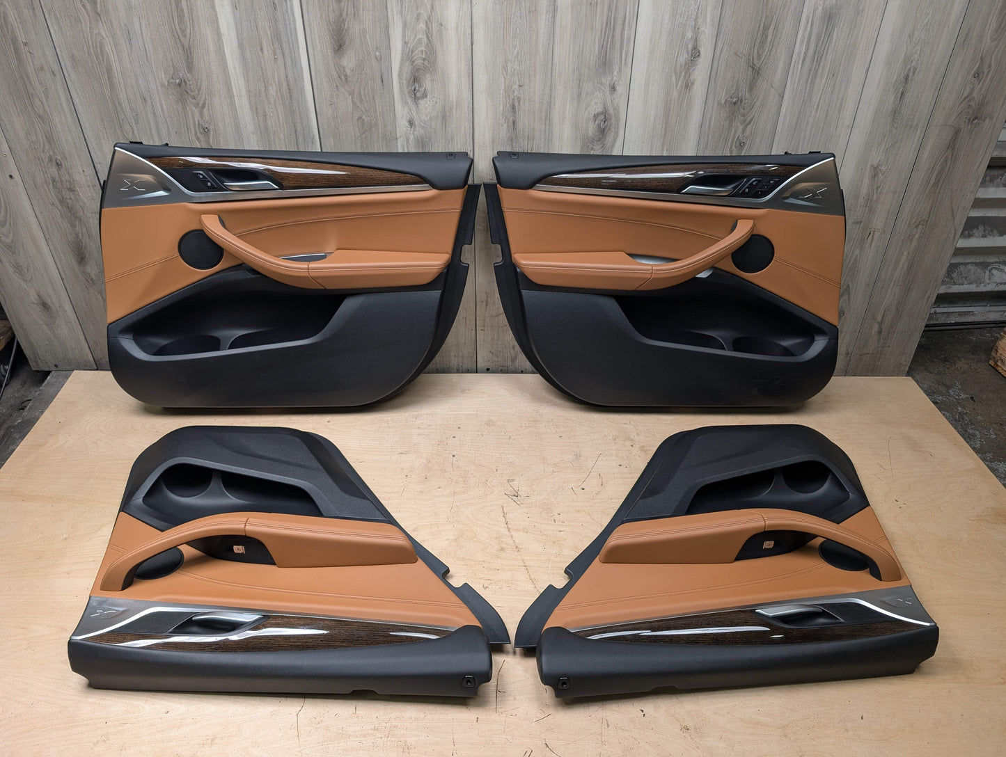 OEM BMW G01 G02 X3 X4 Front Rear Interior Trim Door Panels SET Leather BROWN