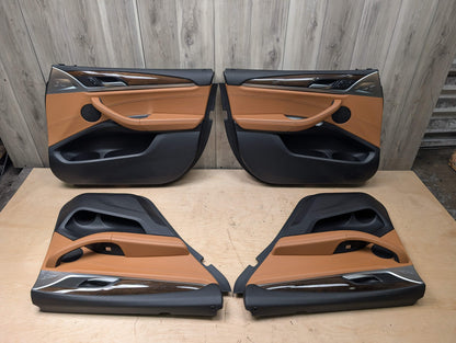 OEM BMW G01 G02 X3 X4 Front Rear Interior Trim Door Panels SET Leather BROWN