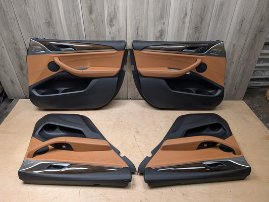 OEM BMW G01 G02 X3 X4 Front Rear Interior Trim Door Panels SET Leather BROWN
