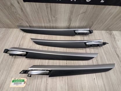 OEM BMW E70 X5 X5M Front Rear Left Right Door Panel Trim Moldings Carbon Leather
