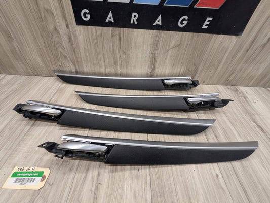 OEM BMW E70 X5 X5M Front Rear Left Right Door Panel Trim Moldings Carbon Leather