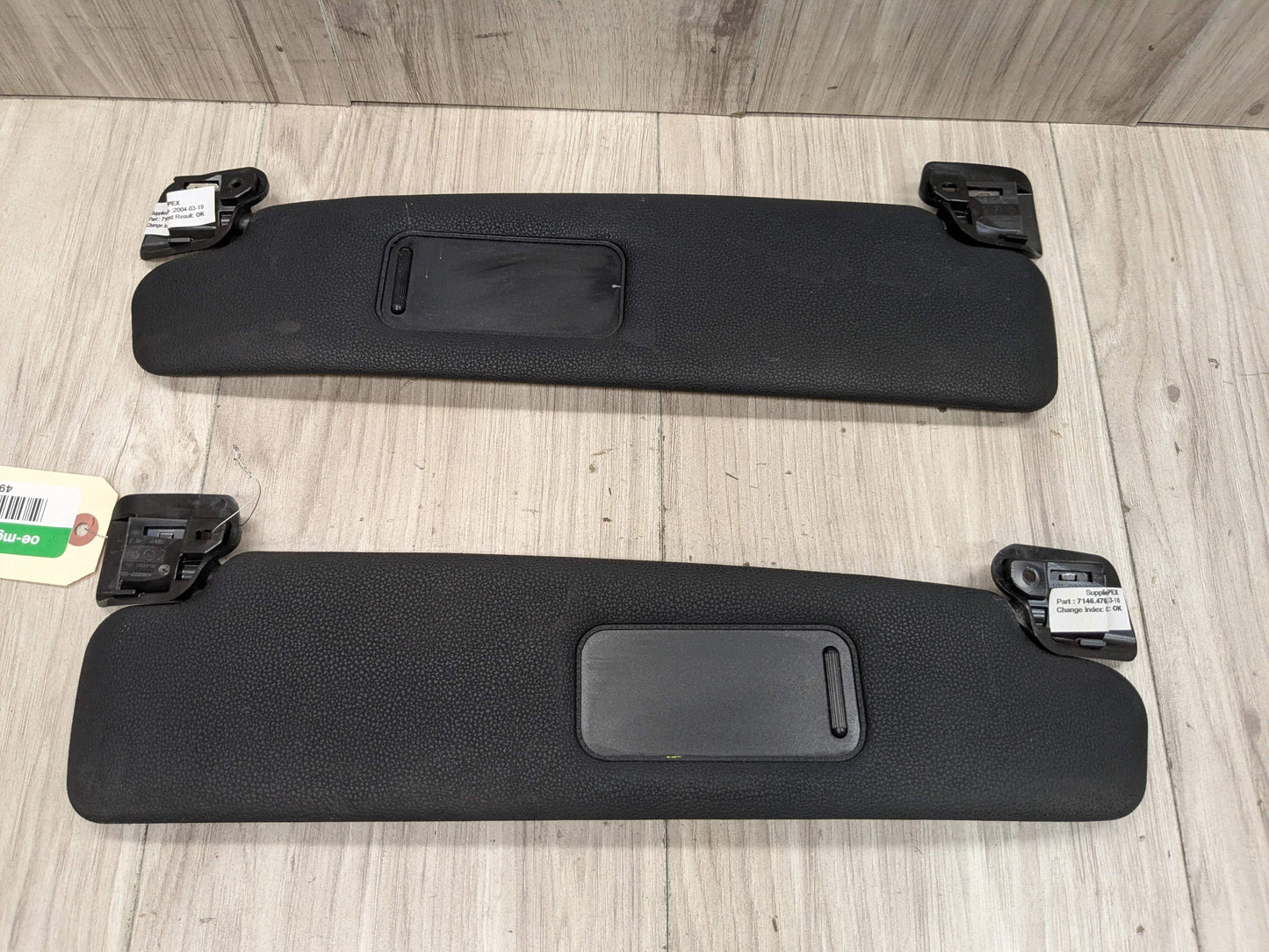 03-08 OEM BMW E85 E86 Z4 Left Right Driver Passenger Sunvisors PAIR Black