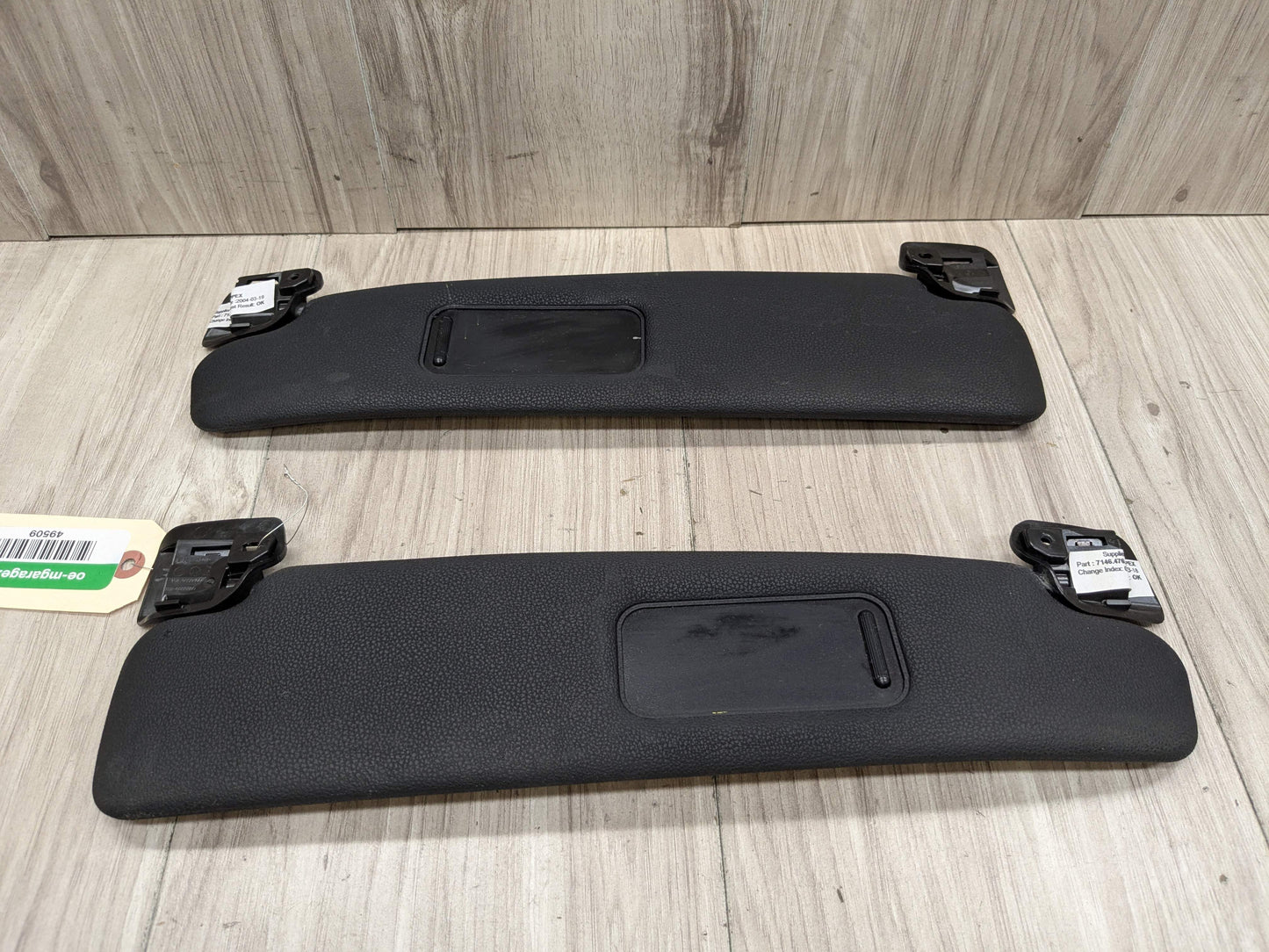 03-08 OEM BMW E85 E86 Z4 Left Right Driver Passenger Sunvisors PAIR Black