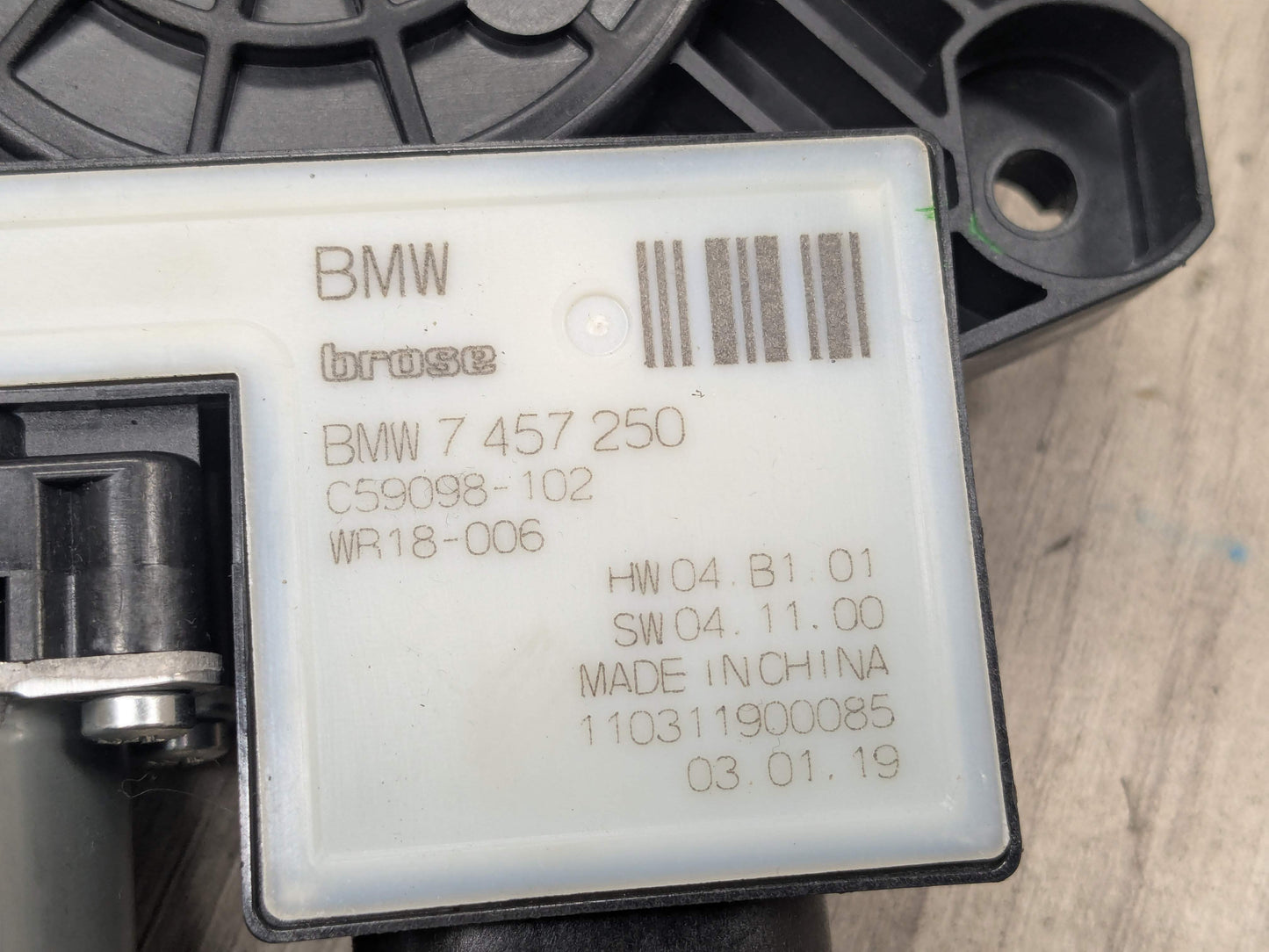18-24 OEM BMW G01 G02 X3 X4 FRONT Left Driver Door Window Regulator Motor