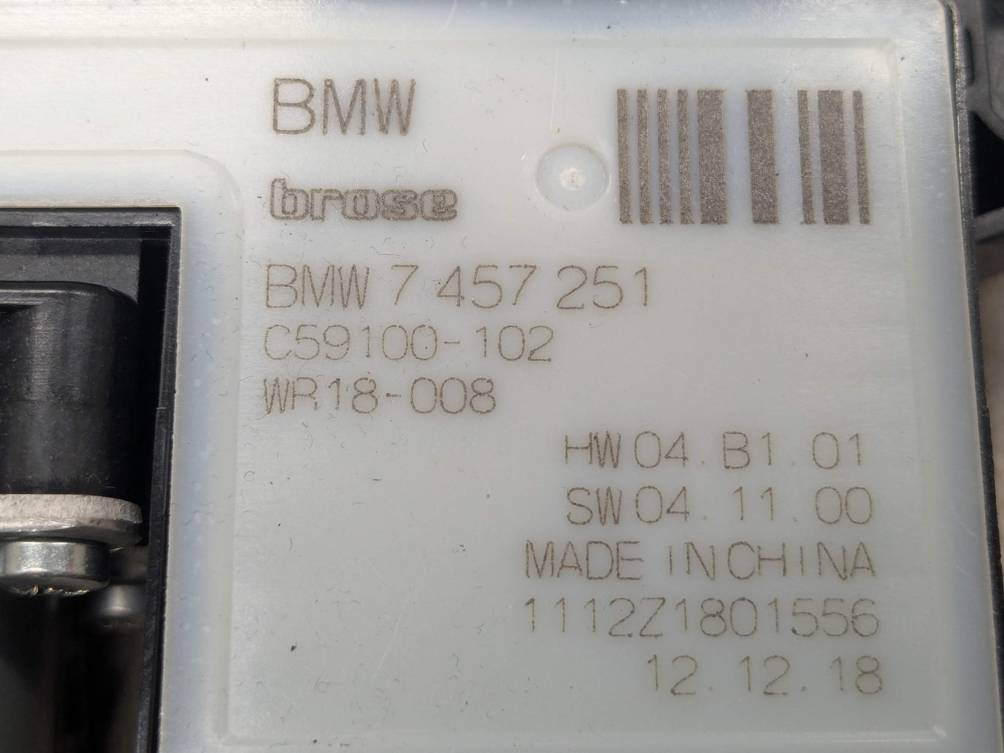 18-24 OEM BMW G01 G02 X3 X4 REAR Left Driver Door Window Regulator Motor
