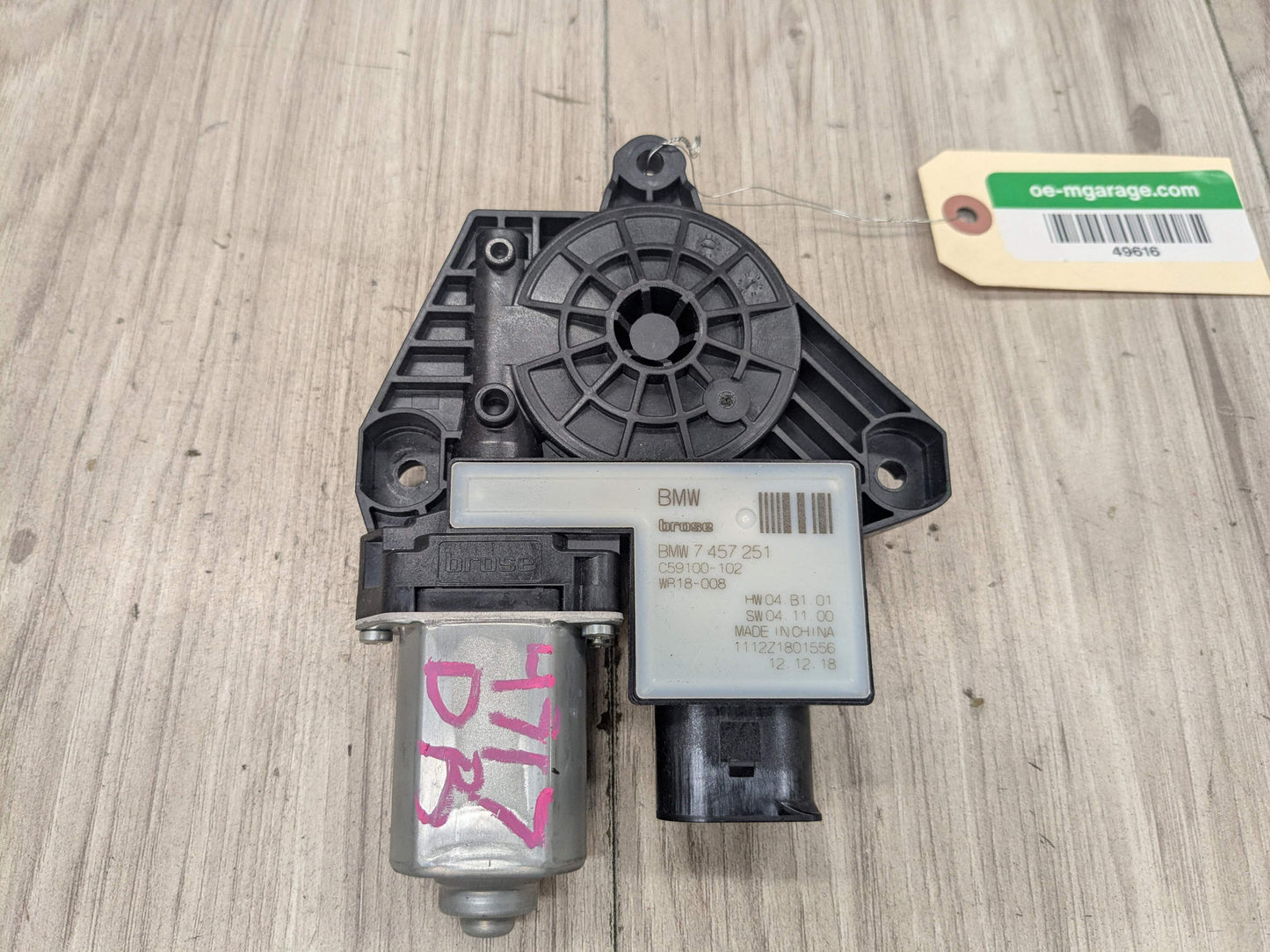 18-24 OEM BMW G01 G02 X3 X4 REAR Left Driver Door Window Regulator Motor