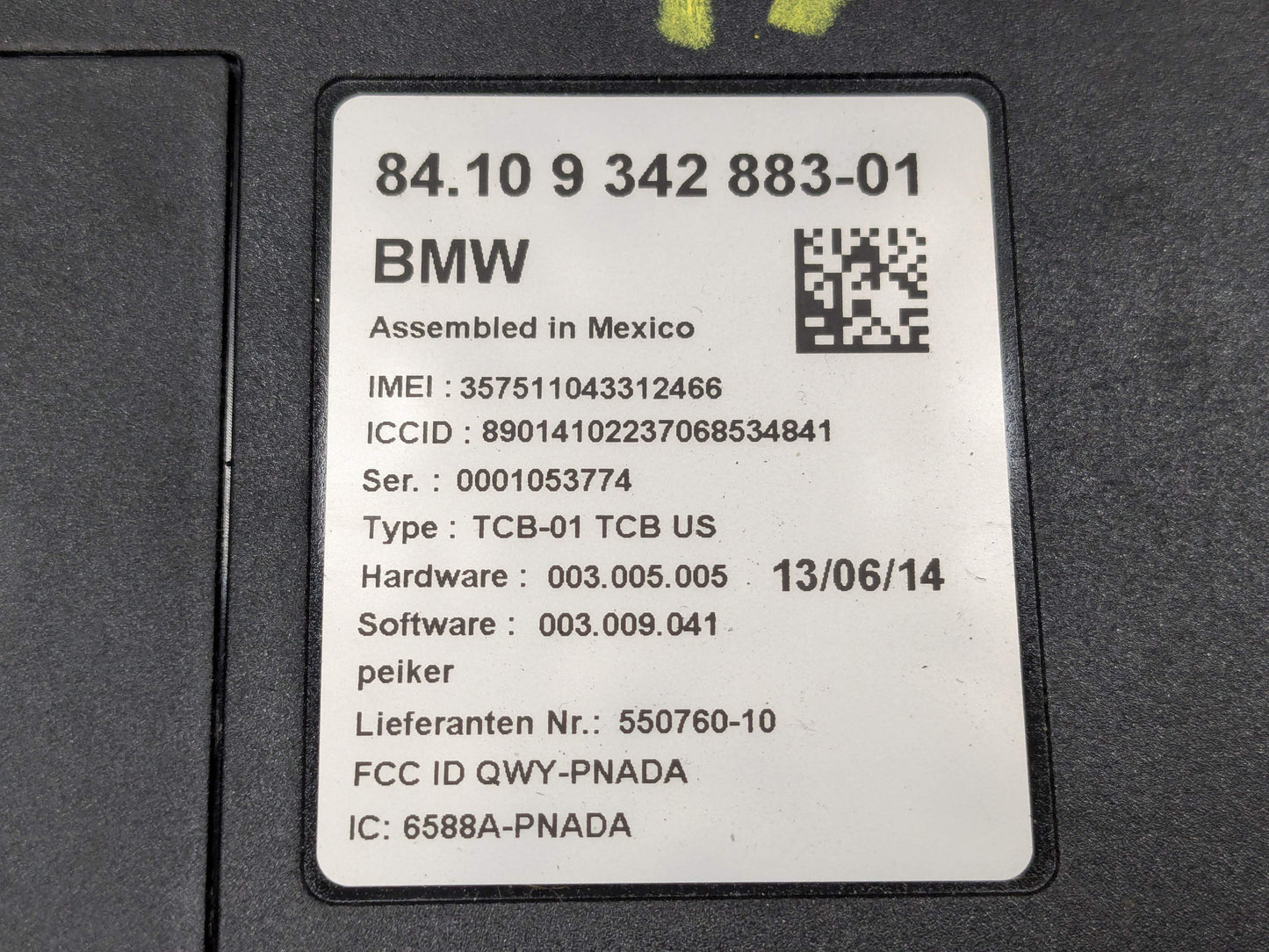 10-17 OEM BMW F10 F15 F30 F32 F80 F82 M3 M4 TCM Telematics Control Unit Module