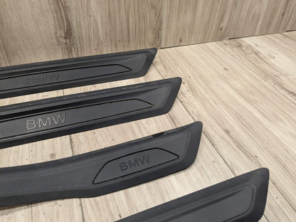 12-18 OEM BMW F30 F31 Front Rear Left Right Entrance Door Sill Cover Trims SET