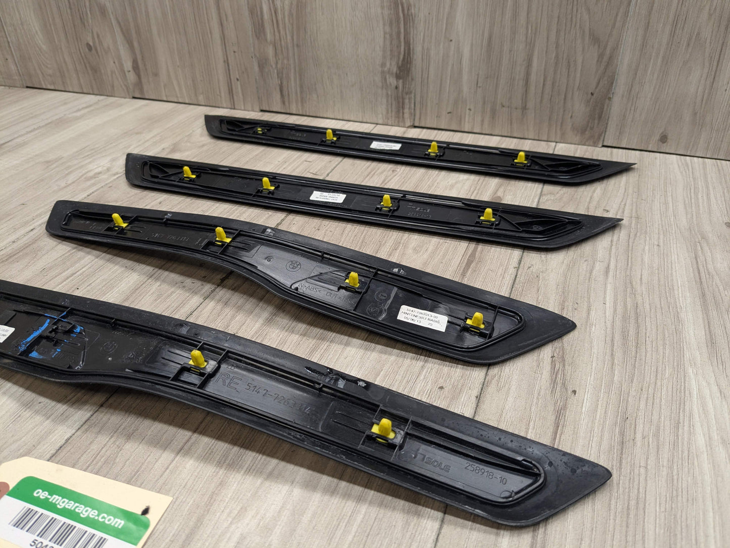 12-18 OEM BMW F30 F31 Front Rear Left Right Entrance Door Sill Cover Trims SET