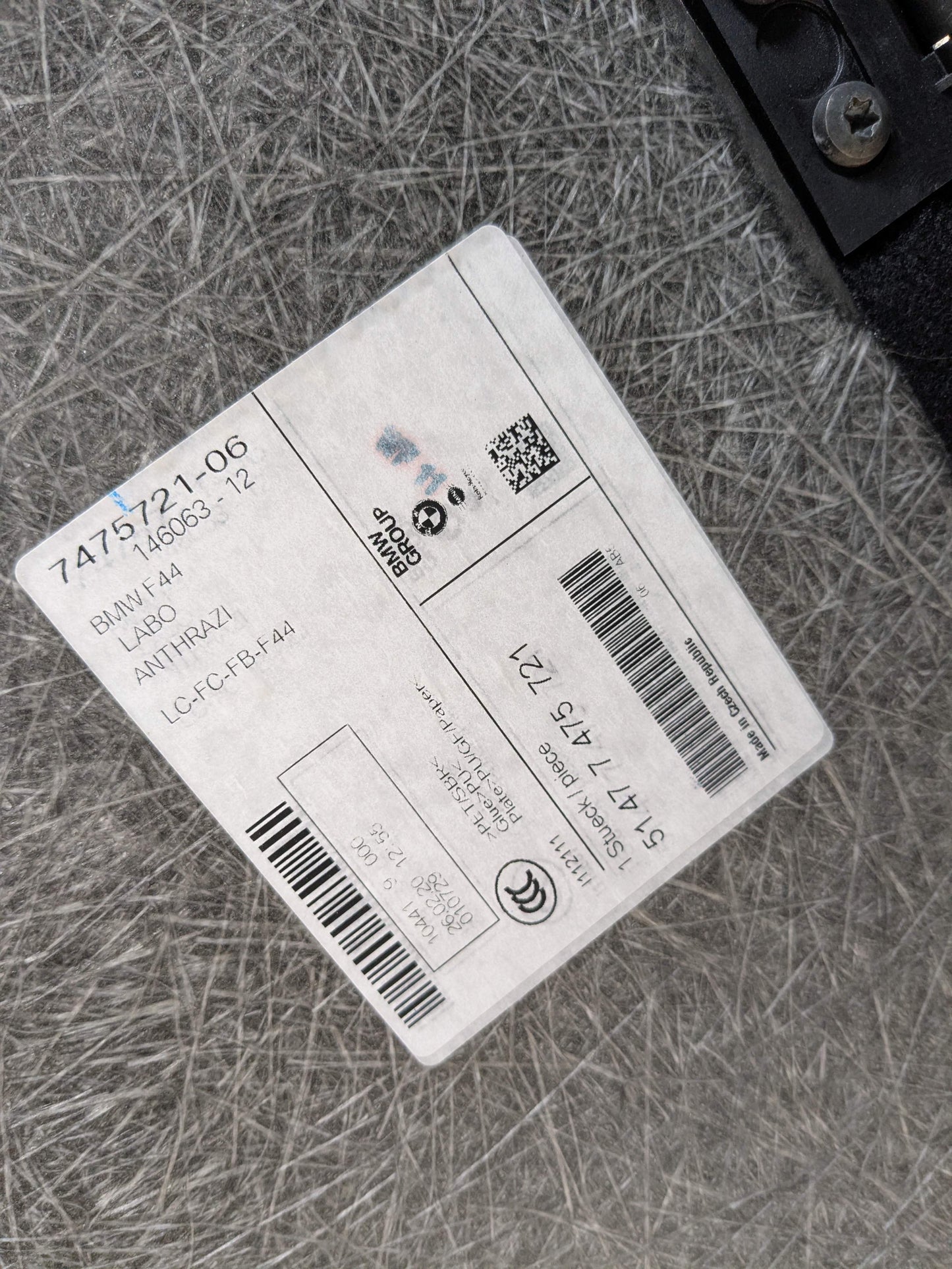 20-24 OEM BMW F44 228 M235 Rear Trunk Cargo Floor Carpet Mat Cover Black