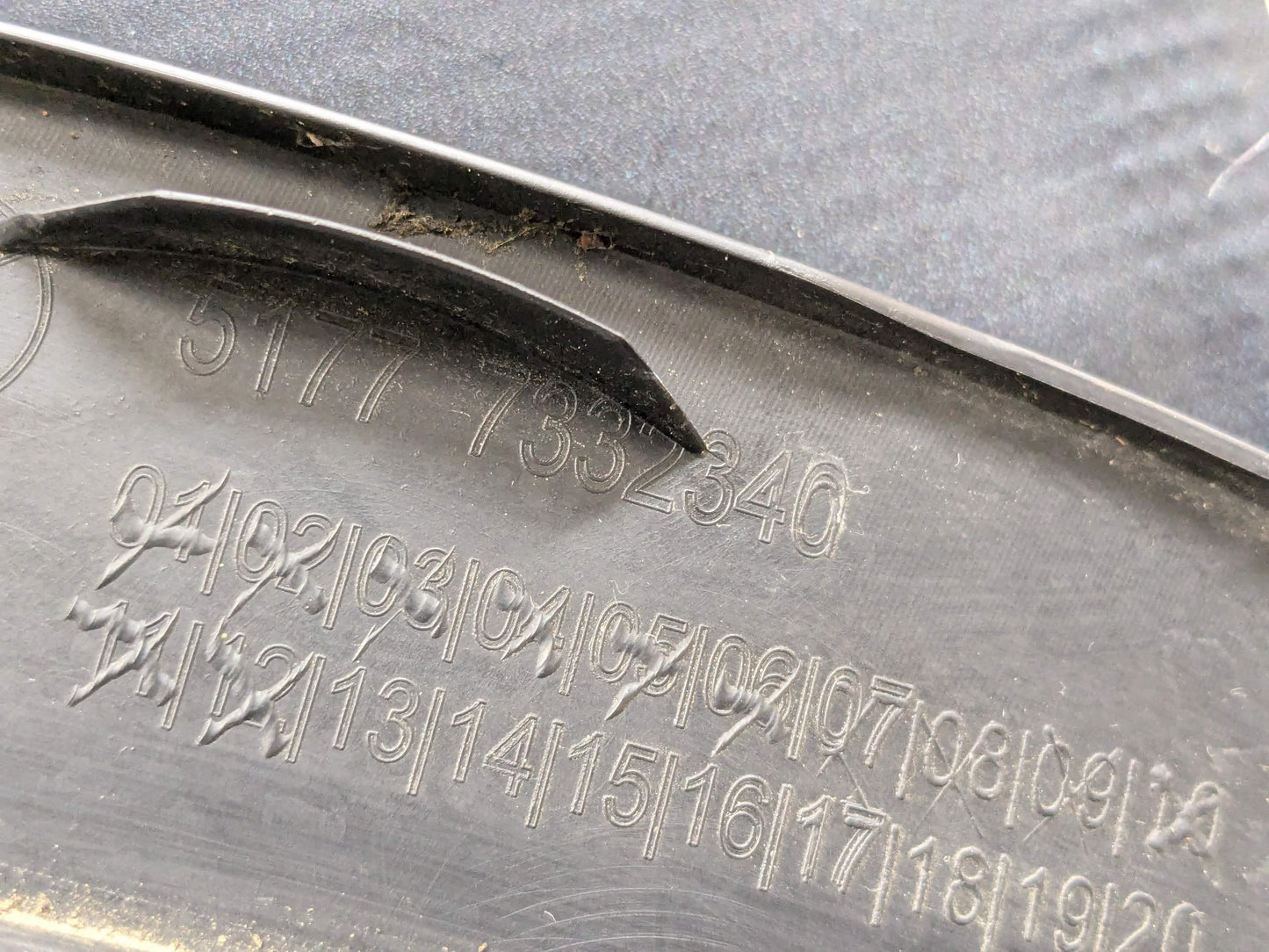 16-22 OEM BMW F48 X1 REAR Right Passenger Fender Flare Wheel Arch Molding Trim