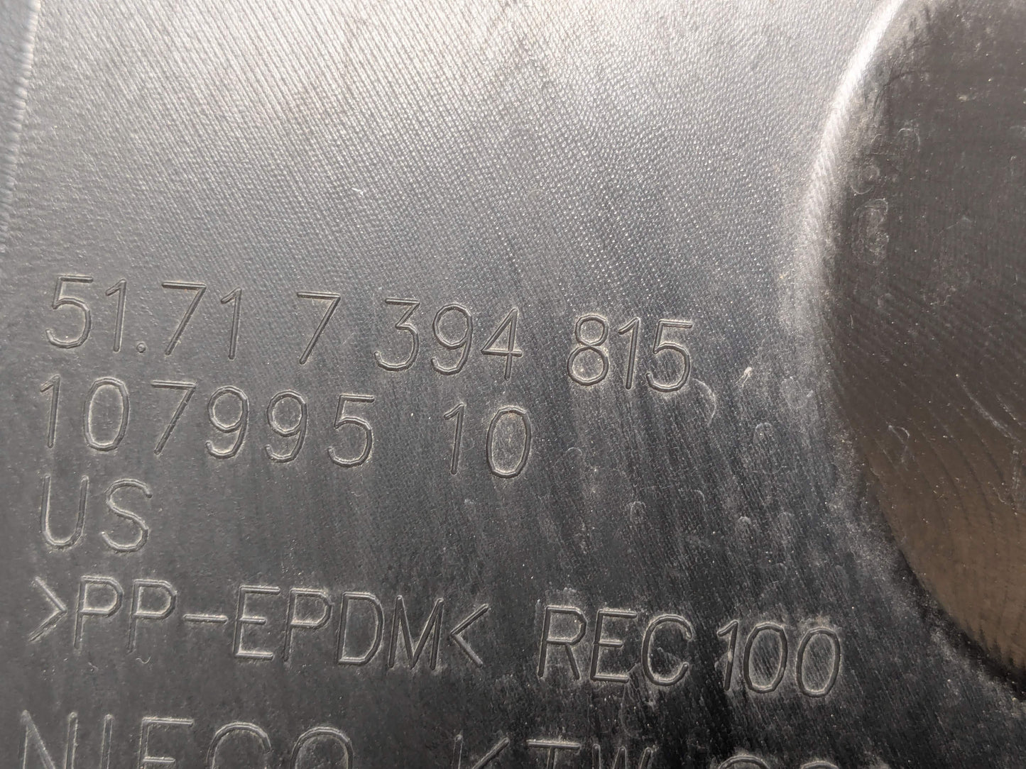 18-24 OEM BMW G01 G02 F97 F98 X3 X4 Left Driver Fender Liner Wheel Splash Guard