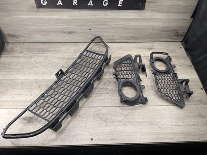 12-18 OEM BMW F30 340 M SPORT Front Left Right Center Bumper Lower Grille Black